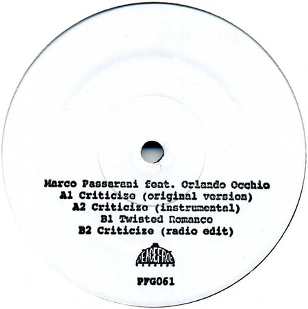 Marco Passarani Feat. Orlando Occhio : Fed Up (12")