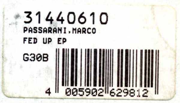 Marco Passarani Feat. Orlando Occhio : Fed Up (12")