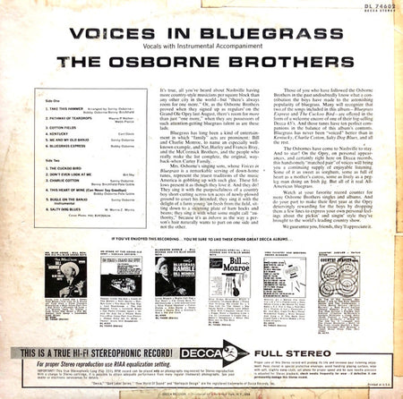 The Osborne Brothers : Voices In Bluegrass (LP, Album)