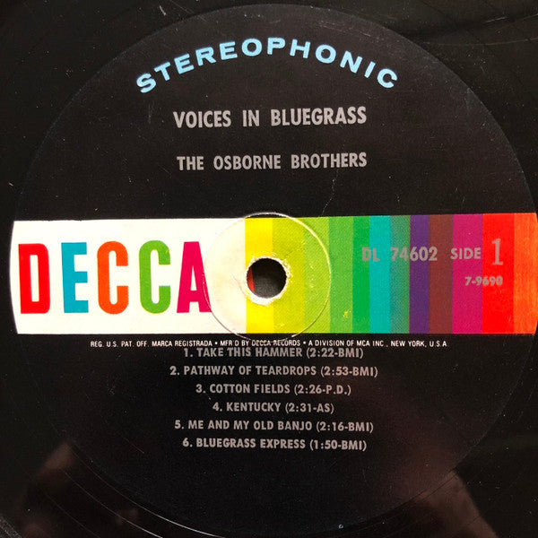 The Osborne Brothers : Voices In Bluegrass (LP, Album)