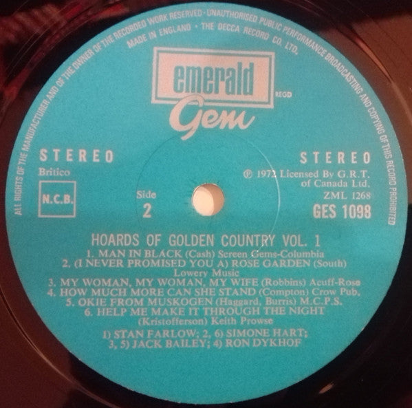 Various : Hoards Of Golden Country Vol. 1 (LP, Comp)