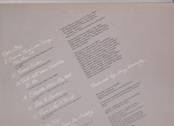 Johnny Rodriguez (4) : Just For You (LP, Album, Pit)