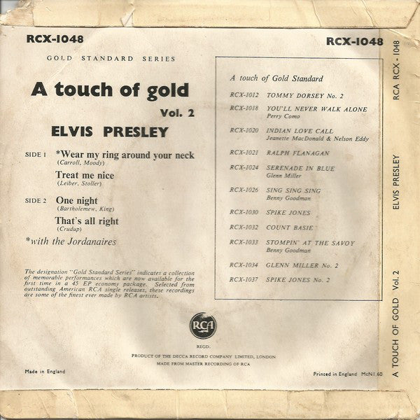 Elvis Presley : A Touch Of Gold Vol. 2 (7", EP)