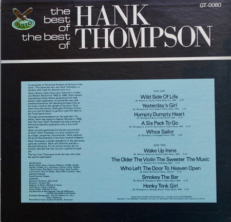 Hank Thompson : The Best Of The Best Of Hank Thompson (LP, Comp)