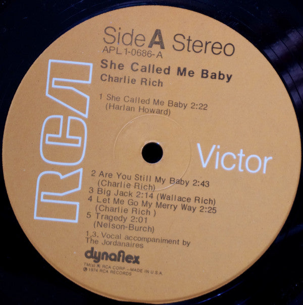 Charlie Rich : She Called Me Baby (LP, Album, Comp)