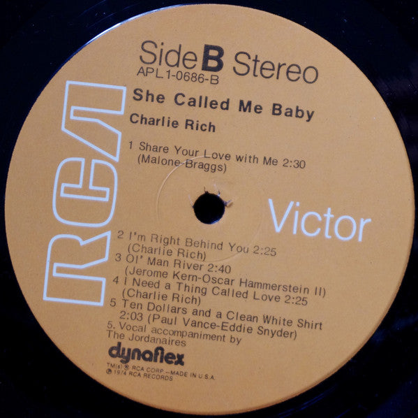 Charlie Rich : She Called Me Baby (LP, Album, Comp)
