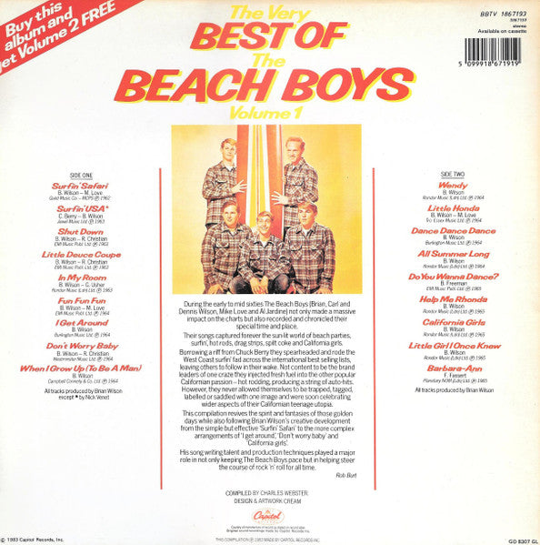 The Beach Boys : The Very Best Of The Beach Boys Volume 1 (LP, Comp)