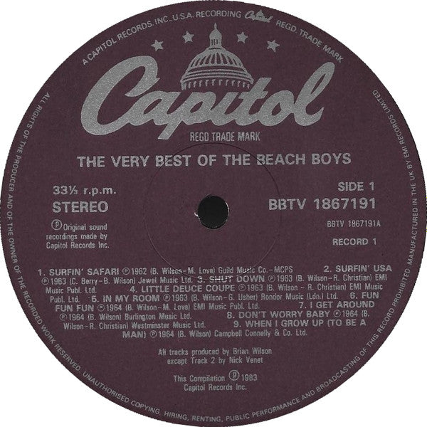 The Beach Boys : The Very Best Of The Beach Boys Volume 1 (LP, Comp)