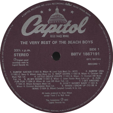The Beach Boys : The Very Best Of The Beach Boys Volume 1 (LP, Comp)
