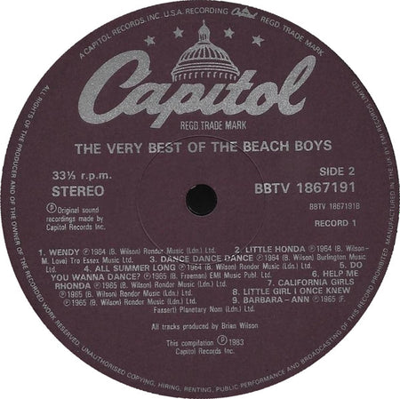 The Beach Boys : The Very Best Of The Beach Boys Volume 1 (LP, Comp)