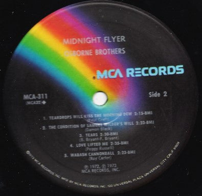 The Osborne Brothers : Midnight Flyer (LP, Album, Pin)