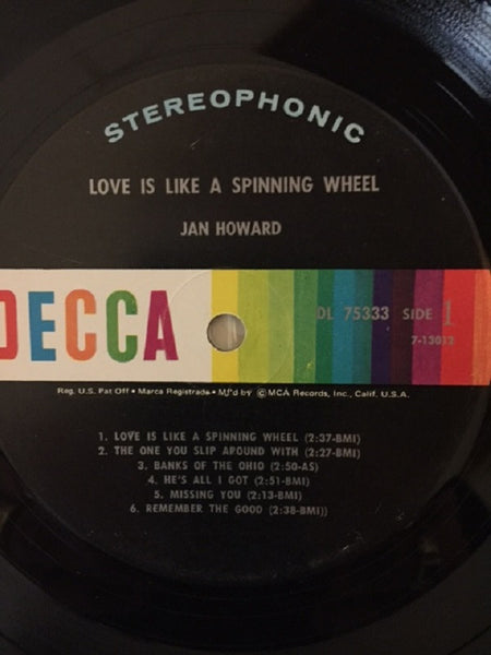 Jan Howard : Love Is Like A Spinning Wheel (LP)
