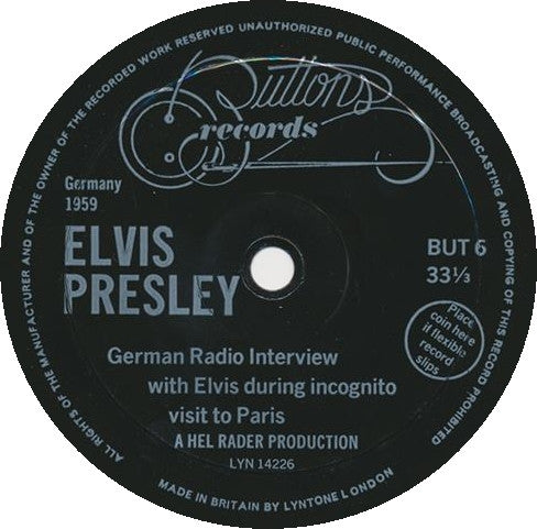 Elvis Presley : German Radio Interview (Flexi, 7", S/Sided)