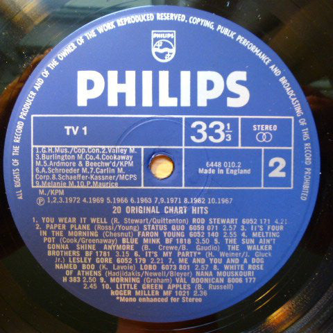 Various : 20 Original Chart Hits  (LP, Comp, Mad)