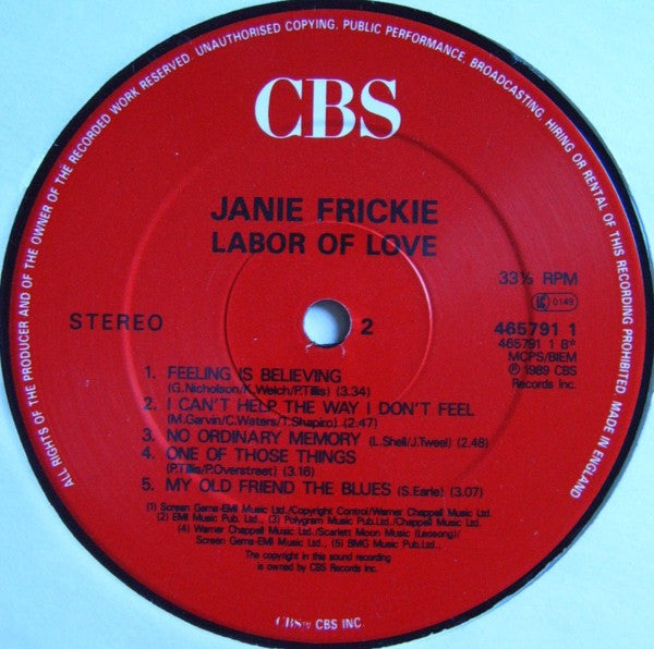 Janie Fricke : Labor Of Love (LP, Album)