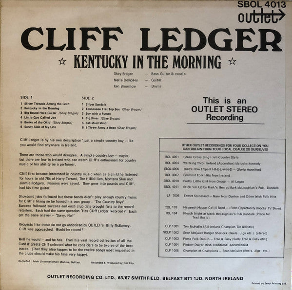 Cliff Ledger : Kentucky In The Morning (LP)