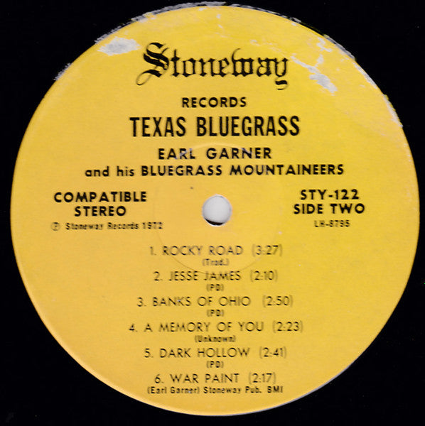 Earl Garner And  The Bluegrass Mountaineers : Texas Bluegrass (LP, Album)
