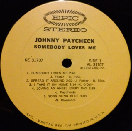 Johnny Paycheck : Somebody Loves Me (LP, Album, Ter)
