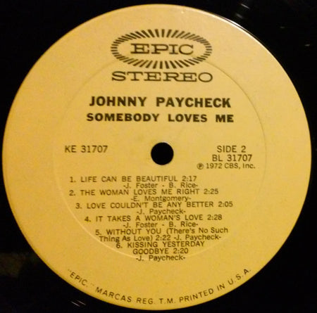 Johnny Paycheck : Somebody Loves Me (LP, Album, Ter)
