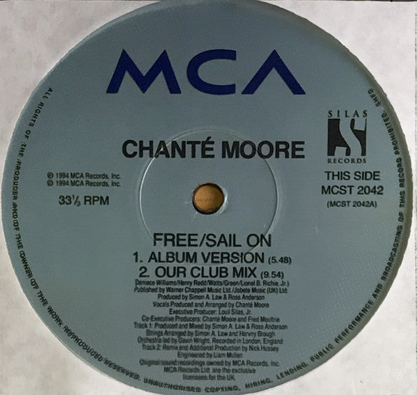 Chanté Moore : Free / Sail On (12")
