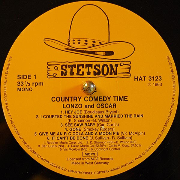 Lonzo & Oscar : Country Comedy Time (LP, Comp, Mono, RE)