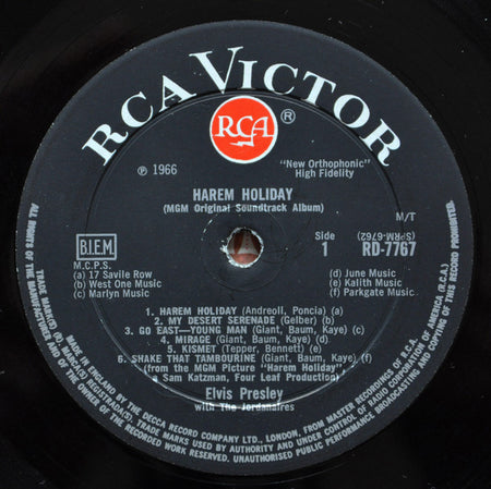 Elvis Presley : Harem Holiday (LP, Album, Mono)