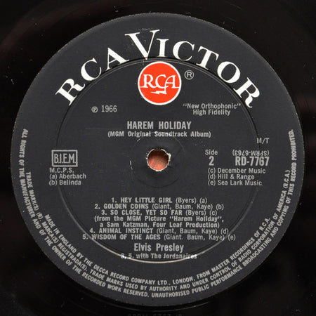 Elvis Presley : Harem Holiday (LP, Album, Mono)