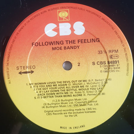 Moe Bandy : Following The Feeling (LP, Album)