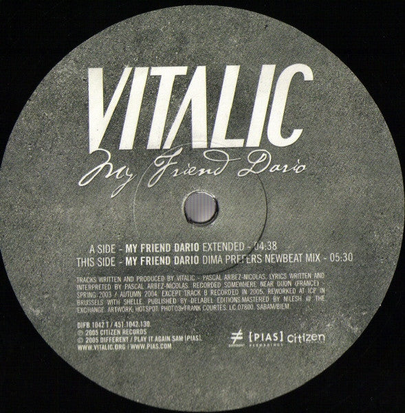 Vitalic : My Friend Dario (12")