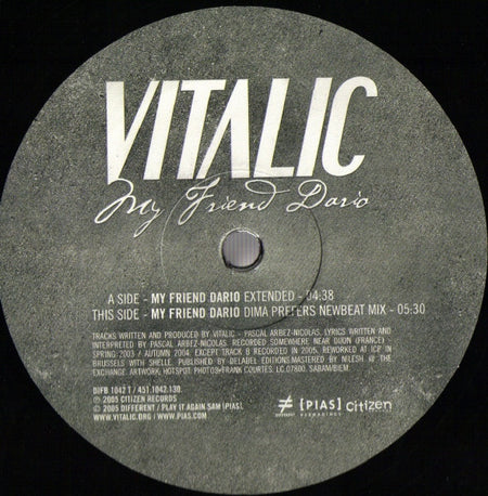 Vitalic : My Friend Dario (12")