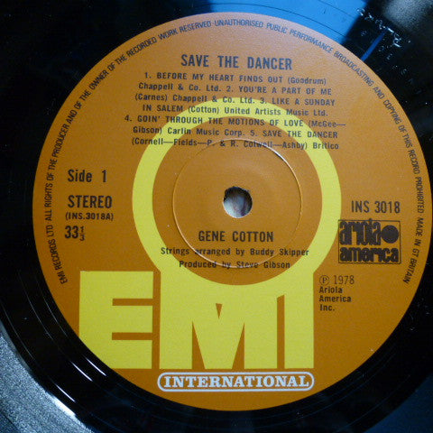 Gene Cotton : Save The Dancer (LP, Album)