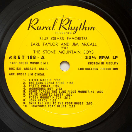 Earl Taylor & Jim McCall With  The Stoney Mountain Boys : Blue Grass Favorites (LP, Album)