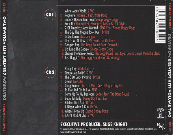 Various : Death Row - Greatest Hits Volume Two (2xCD, Comp)