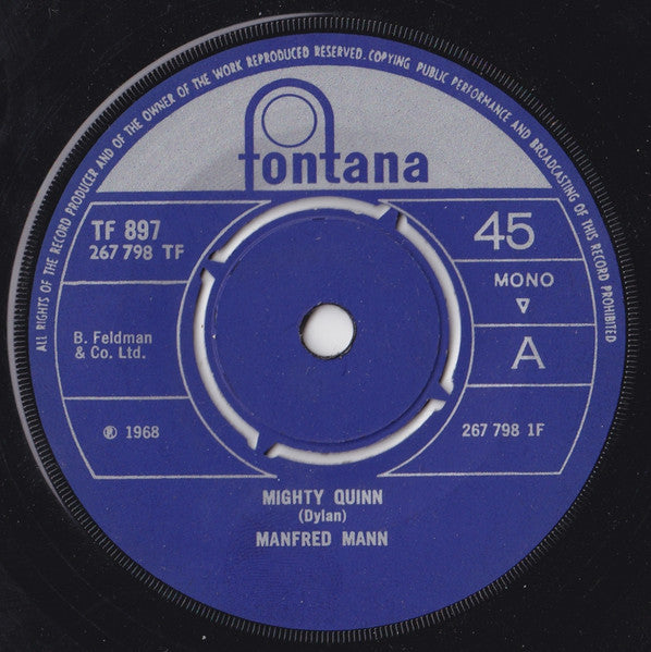 Manfred Mann : Mighty Quinn (7", Single, Mono, 4 p)