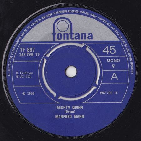Manfred Mann : Mighty Quinn (7", Single, Mono, 4 p)