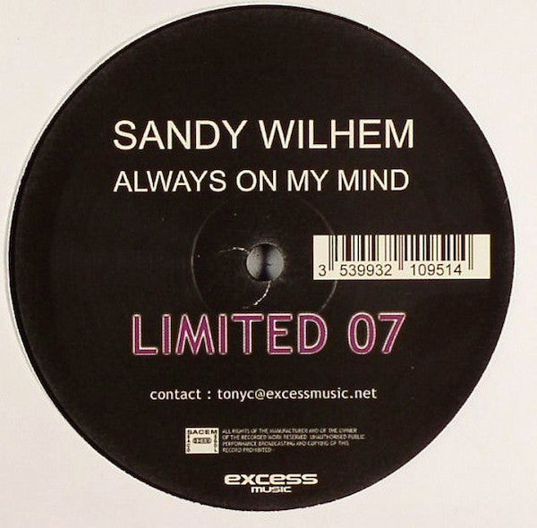 Sandy Wilhelm : Always On My Mind (12", S/Sided)