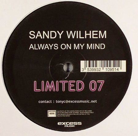 Sandy Wilhelm : Always On My Mind (12", S/Sided)