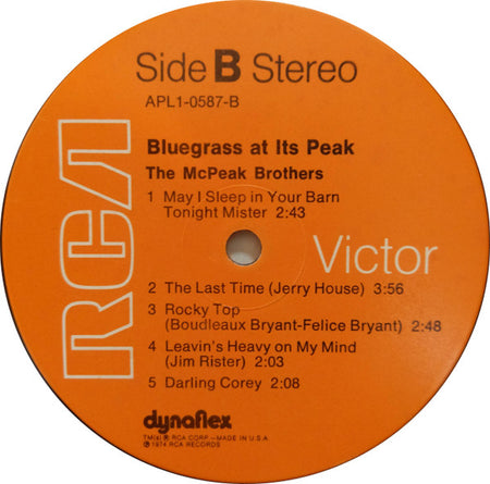 The McPeak Brothers : Bluegrass At Its Peak (LP, Album)