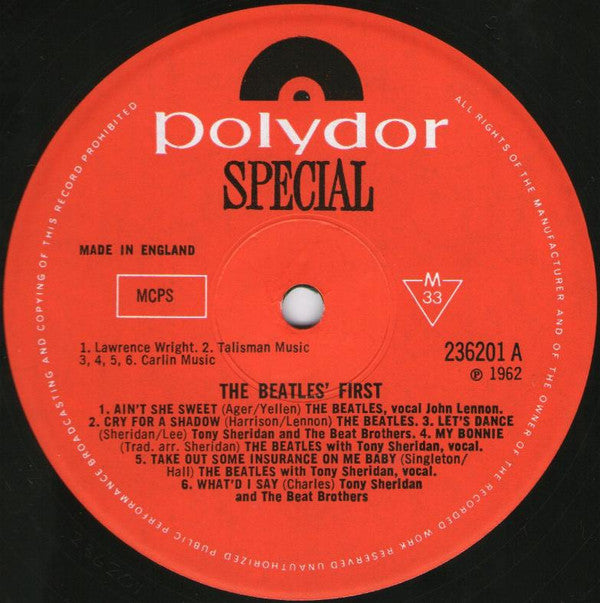 The Beatles With Tony Sheridan : The Beatles' First With Tony Sheridan & Guests (LP, Comp)