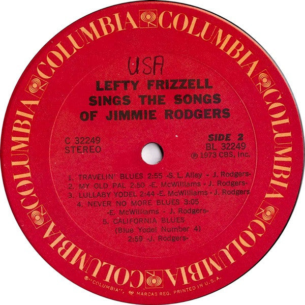Lefty Frizzell : Lefty Frizzell Sings The Songs Of Jimmie Rodgers (LP, RE, Ter)