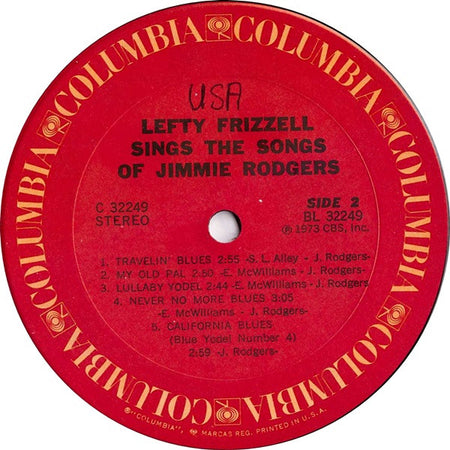 Lefty Frizzell : Lefty Frizzell Sings The Songs Of Jimmie Rodgers (LP, RE, Ter)