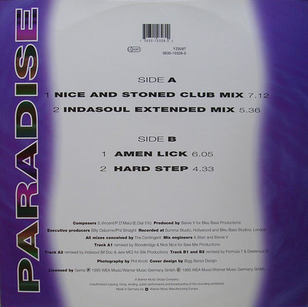 Adventures Of Stevie V. : Paradise (12")