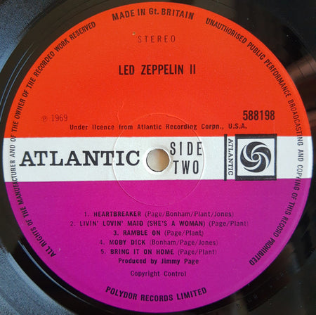 Led Zeppelin : Led Zeppelin II (LP, Album, M/Print, Gat)