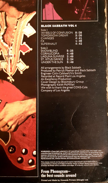 Black Sabbath : Black Sabbath Vol 4 (LP, Album, 2nd)