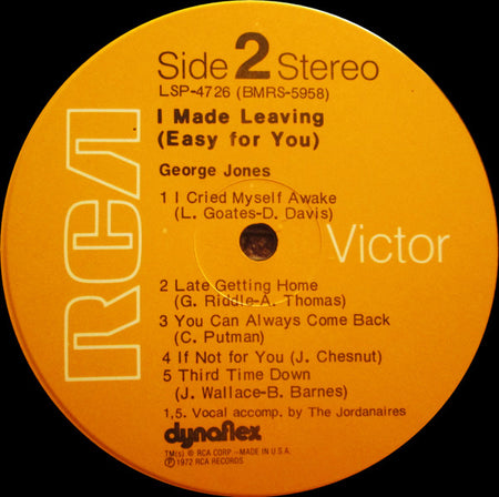 George Jones (2) : I Made Leaving (Easy For You) (LP, Album, Ind)