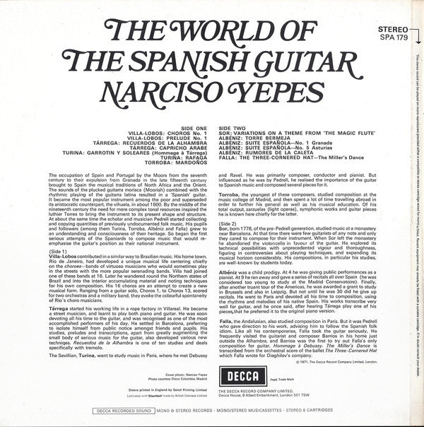 Narciso Yepes : The World Of The Spanish Guitar (LP)