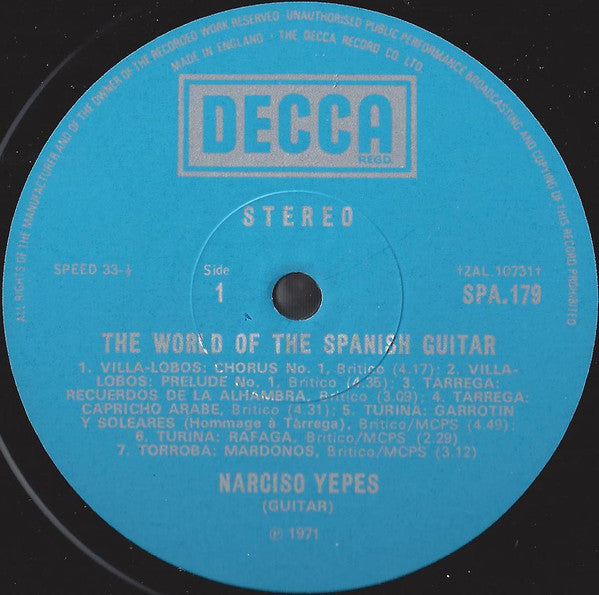 Narciso Yepes : The World Of The Spanish Guitar (LP)