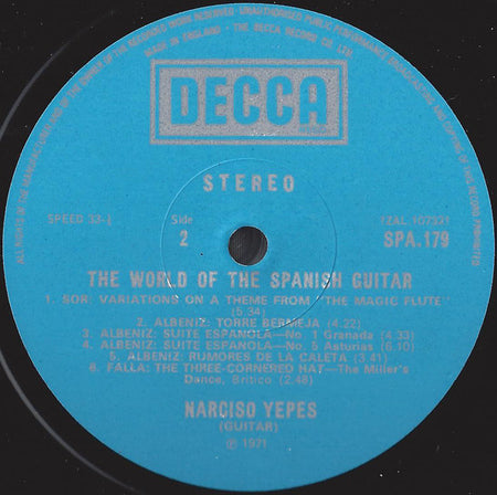 Narciso Yepes : The World Of The Spanish Guitar (LP)
