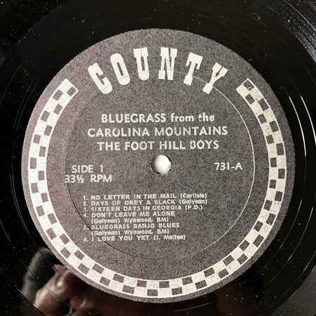 Foot Hill Boys : Bluegrass In The Carolina Mountains (LP, Album)
