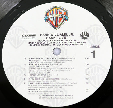 Hank Williams Jr. : Hank "Live" (LP, Album, Spe)